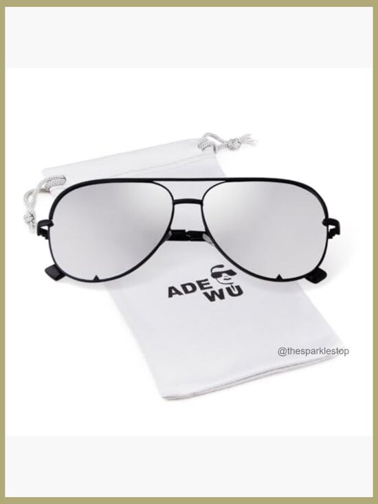 Oversized Aviator Sunglasses, Black Gold Metal, Vintage Pilot Style